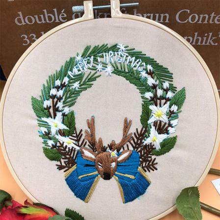 Broderi Korsstygn Set Blommönster Handgjorda Diy Craft