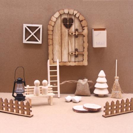 Dukkehus miniature julegård sæt miniature scene model