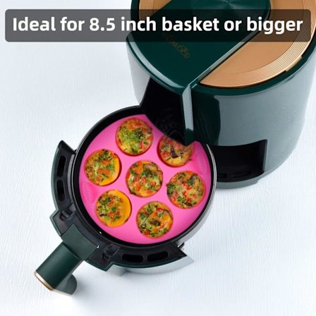 Silikonmuffinsform för Air Fryer - 7 Håligheter Bakform, 1-pack Rosa