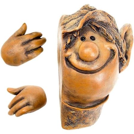 Udendørs Skulptur Ornament Have Dekorationer Have Peekaboo Pirat Elf Holder Træ Monster (3 stk, kobber)