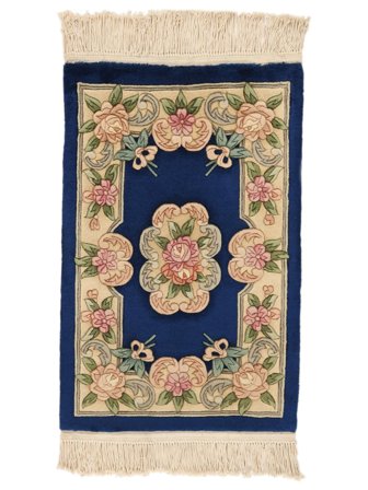 Orientalisk Kina 90 Line Matta 60X90 Svart/Orange Ull, Kina