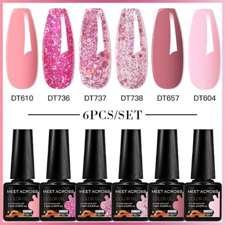6st Nagellack Gel Set DIY Nagelkonst Semi Permanent UV LED Gel Kit För Naglar Dekoration Manikyr Blötläggning Målning Vernis Design