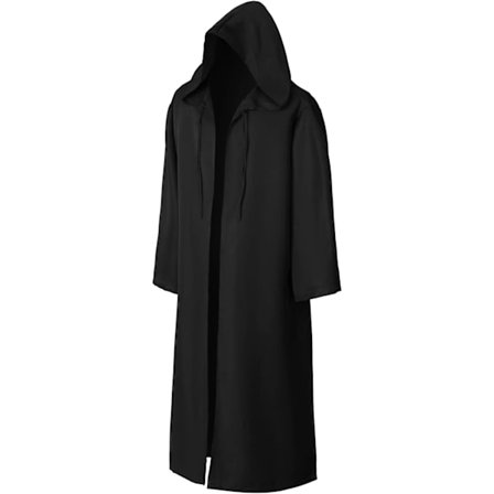 Kappe med hette, halloween-kappe, vampyr, rollespill, kappedrakt, voksen, jedi