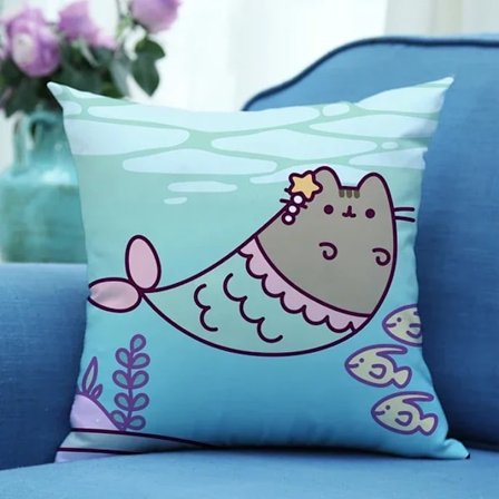 Pusheen Tyynyliina Söpö Sarjakuva Kissa Painatus Tyynyliina Makuuhuone Olohuone Tyynyliina Kotelo Autotyyny 45X45cm Tyyny Kodin Sisustus