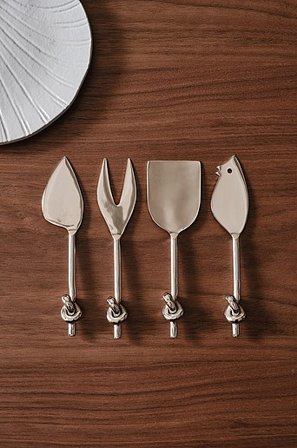 Jotex - Käsemesser-set 4 Teile Silber - LOOP - Kaufe Besteck bei Jotex