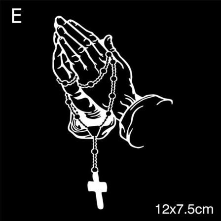Aofin 2 St/ Set Hands Praying Pearl Jesus Car Sticker, Personali