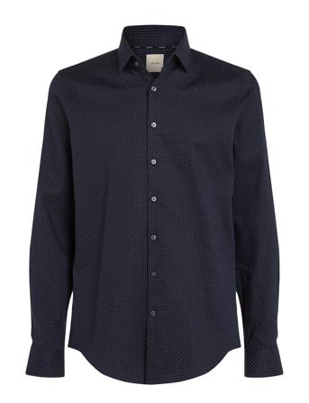 Calvin Klein Ed Micro Dot Slim Shirt Marinblå