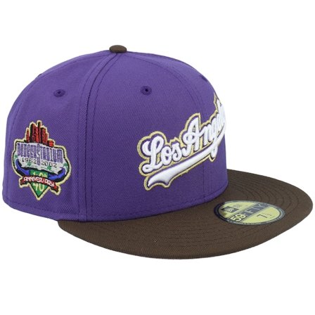 New Era - MLB Paars fitted Cap - Los Angeles Dodgers Coast To Coast 59FIFTY 40th Anniversary New Orchid Pink Fitted @ Hatstore