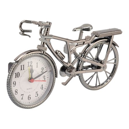 Cykelur Livagtig Vintage Dekorativt Ornament Kompakt Bord Vækkeur til Hjemmet Kollegiet Kontoret