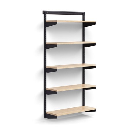 Wandregal RELY, Basismodul, Laminatböden, 1800 x 900 x 300 mm, anthrazit/Eiche