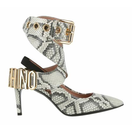 Moschino, Heels Grijs, Dames, Maat:38 EU