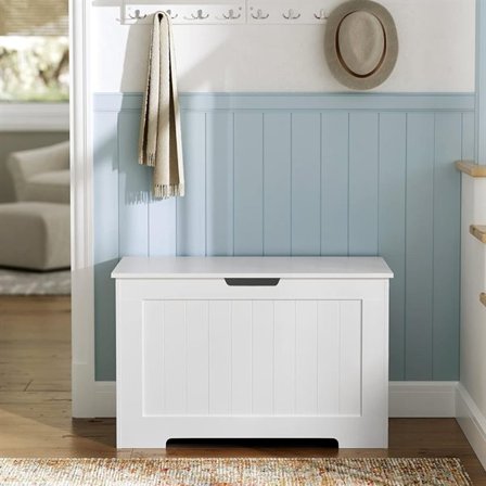 Oppbevaringsbenk med lokk 76×40×48 cm – Hvit