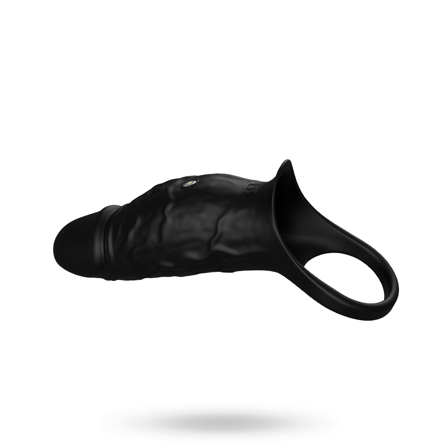 Sustainable Pleasure: Vibrating Cock Sleeve Black - Vuxen.dk: For ham
