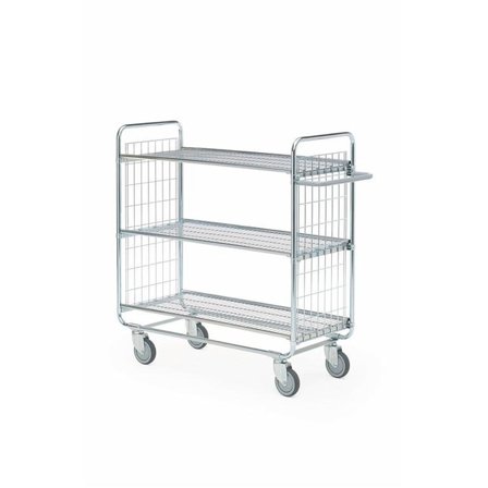 Gallerhyllvagn, 1000x450 mm, 3 hyllplan, höjd 1120 mm