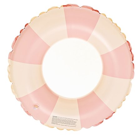 Oppblåsbar badering for voksne, badering bassengbøye, retrostripet PVC oppblåsbar bøye bassengbøye Rosa