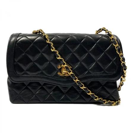 Chanel Vintage Pre-owned Leather chanel-bags Sort, Dame Vintage Tasker, Størrelse: ONE Size