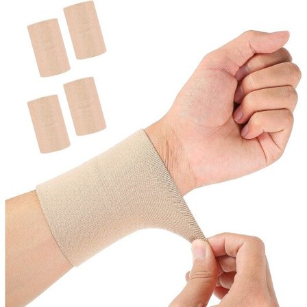IC SATINIOR 2 par kompressionsarmband Kompressionsarmband för handledsstöd Handledsstöd Elastiska handledsband (beige, medium)