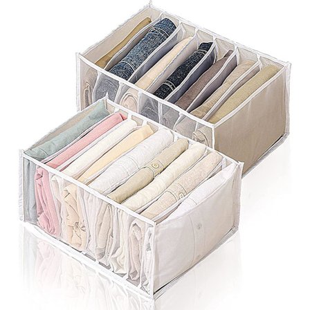 Skuffeorganizer, Foldbar Mesh Organizer Til Tøj Organizer, Skab Organizer Med Rum, Skab Organizer Til Jeans Og Skjorter, 7+9 Rum