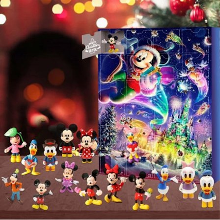 2025 Ny Disney Docka Julkalender Gåva 24 Dagars Nedräkning Kommer Gåvor Behagligt Överraskad Blind Box (Mickey Mouse Blind Box Typ A)