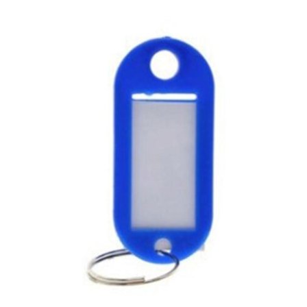 Nyckelring med namnbricka [Oval] - Mörkblå - 10-pack