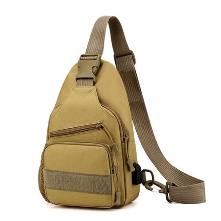 Fashion Herr Camo Tactical Justerbar Rem Rem Axelväska Cross-body Väska Messenger Väska Sport Bröstväska DB Khaki