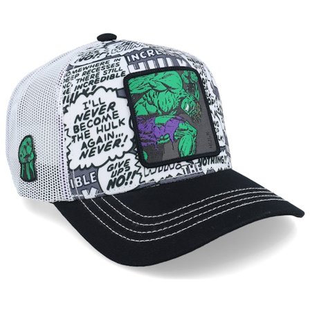 Capslab - White trucker Caps - Marvel Hulk White/Black Trucker @ Hatstore