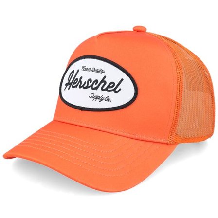 Herschel - Orange trucker Keps - Whaler Tall Mesh Gas Station Cap Flame A-Frame Trucker @ Hatstore