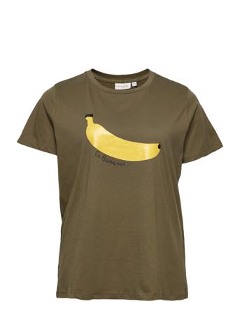 Carsola Reg Ss Tee Jrs T-shirts & Tops Short-sleeved Vihreä ONLY Carmakoma