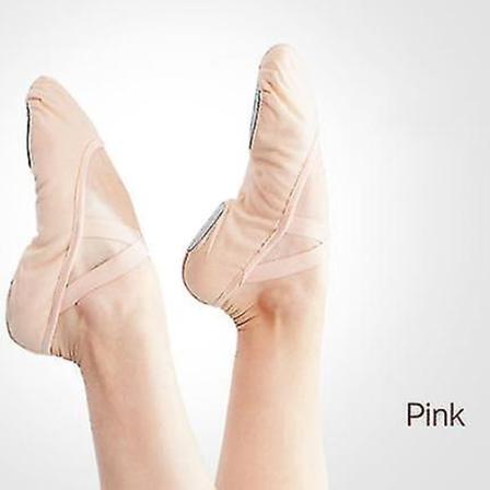 Dame Ballettsko Dans Voksen Barn Balettsko Myk Såle Profesjonell Lerret Dansetreningssko For Ballett Pink 31