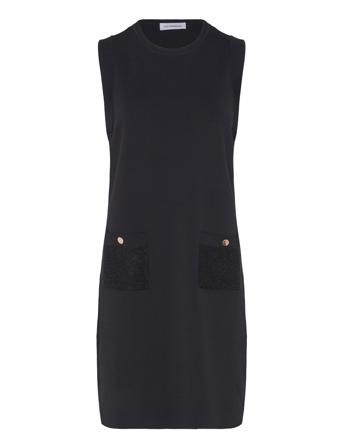 Viscose-Blend Knitted Dress, Doxina Knælang Kjole Black Ivo Nikkolo