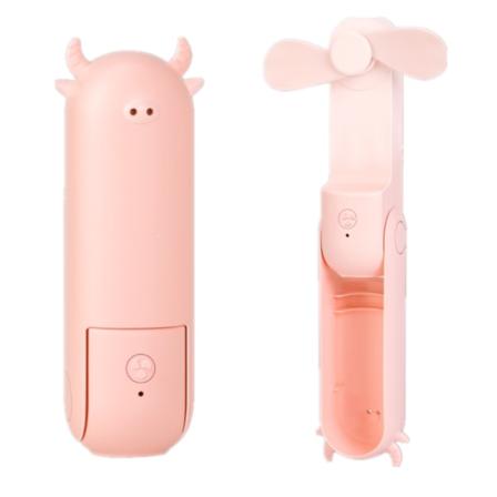 Handhållen Mini Fläkt Calf Style Usb Laddning Abs Rosa 3-delad