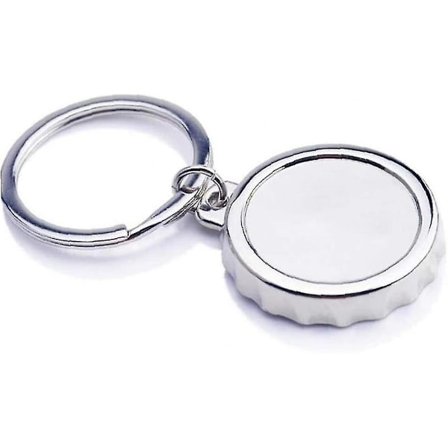 Olutpullon korkin muotoinen avaimenperä, kannettava avaimenperä, pullonavaaja, baarivälineet (hopea, 1 kpl)