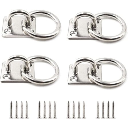 Ringanker Veggmontert Krok 304 Rustfritt Stål Øyeplate Panel M5 Båt Øyeplate Panel Sterk Tak Veggmontert Krok 4stk