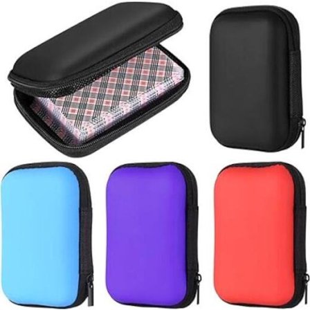 Liten oppbevaringsboks 4 stk spillekortetuier Hodetelefonveske Kortboks EVA oppbevaringsboks Kortspillveske Oppbevaringsboks 11,5 X 7,5 X 3,5 Cm 