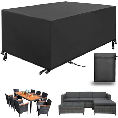 Hage Møbel Trekk, Beskyttelsesdeksel Møbler Presenning Hage Møbel Vanntett Anti-UV, (Schwarz, 320*160*71cm)