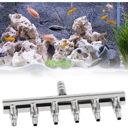 Akvarium Luftventil - 8-veis - Metall Kontrollventil - Luftslangeventil - Luftventil - Ventil for Luftslange - Oksygendistributør - For Akvarium - 