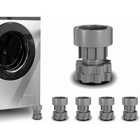 Justerbare nivelleringsfødder til vaskemaskine, 4 stk. Antivibrationspuder, støddæmpende måtter, grå