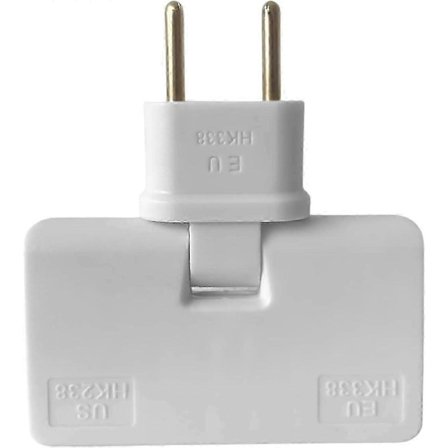 Platt grenuttag med 3 uttag, grenuttag med flera uttag, 180° vridbart huvud, reseadapter, placera bakom soffan, hyllan, möbler ([D]
