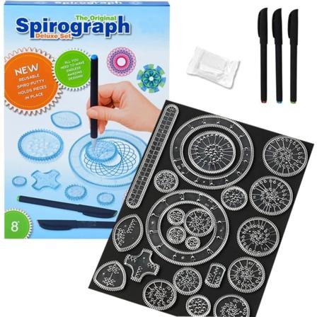 Spirograph Original, Spirograph Deluxe Set, vuxna och barn, 28 stycken