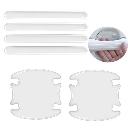 8 bildörrhandtag anti-scratch skyddsfilm genomskinlig bildörr anti-kollisionslist dörr skål dörrhandtag anti-scratch skyddande klistermärke