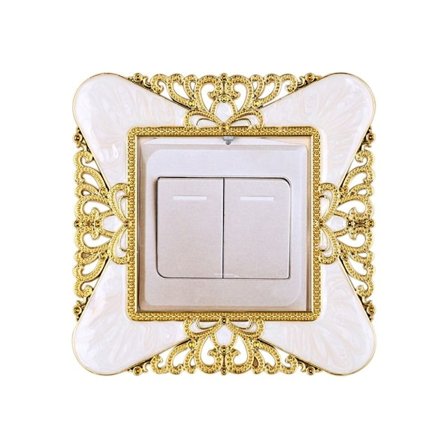 Enkel lysbryter Deksel Sokkel Surround Frame GULL&SØLV