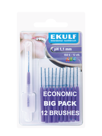 Ekulf pH Mellomromsbørste, 1,1 mm, 12 stk.