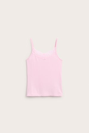Kappahl | Singlet med blondekant Rosa 158/164 | Barn