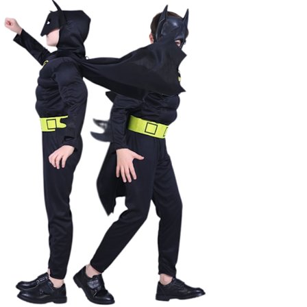 Halloween muskelkostym Cosplay barn Hulk kostym Avengers Anime kostym (muskel svart fladdermus) S