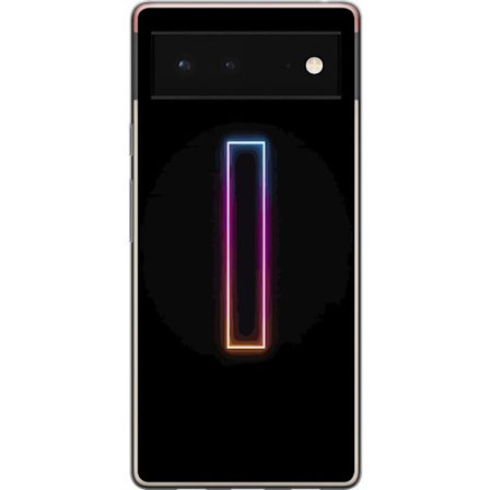 Kompatibel Mobilcover til Google Google Pixel 6 Minimalistisk neonbogstav I i regnbuefarver mod mørk baggrund