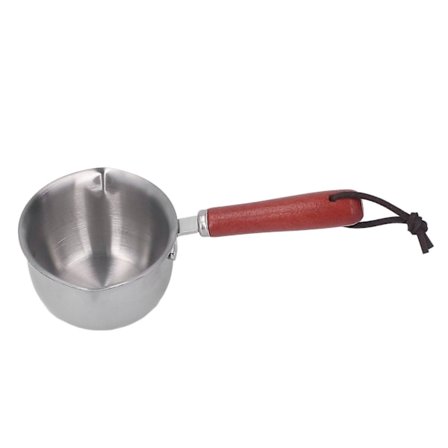 Ruostumattomasta teräksestä valmistettu pieni voin sulatuskattila kahdella kaatonokalla - 120 ml
