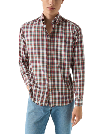 Eton Klassiskt Skotskrutig Skjorta Casual Fit Skjortor Herr Röd M