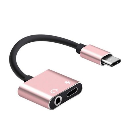 Adapter USB-C - 3,5 mm - USB-C Ladda & lyssna - Rosa