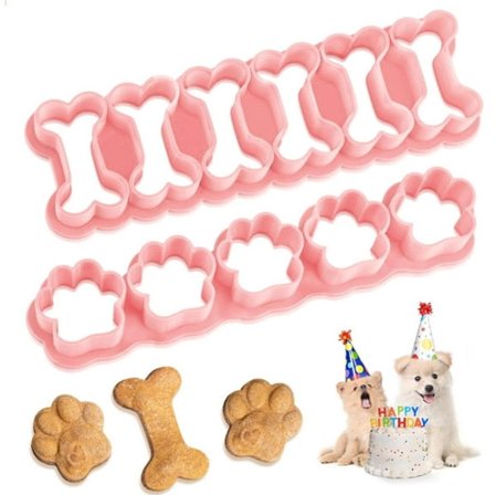 Sæt med to mini-kageudstikkere - 2,5 cm hundebens-kageudstikker, hundepote-kageudstikker, hjemmelavede hundekiks, snacks, kager og småkager (Morandi 