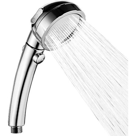 Suihkupää, Universal Hand Shower 3 käsisuihkutilaa vettä säästävä suihku sulkuhanalla irrotettava suihkupää krominen kylpyhuonesuihku, hopea